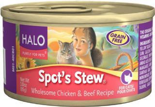 Halo Spot's Stew For Cats Wholesome Chicken And Beef Recipe 12-3 oz.