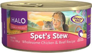 Halo Spot's Stew For Cats Wholesome Beef & Chicken 12-5.5 oz.