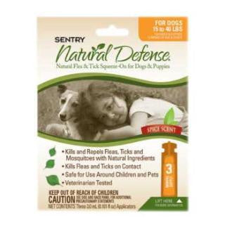 Sergeant's Natural Flea-Tick Squeeze-On Dog 15-40# 4Ct