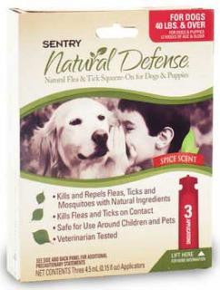 Sergeant's Natural Flea-Tick Squeeze-On Dog >40# 4Ct