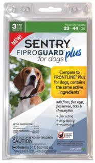 SENTRYe FiproGuarde Plus Dog Flea & Tick Spot-On 23-44lb 3ct