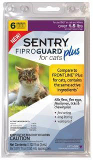 SENTRYe FiproGuarde Plus Cat Flea & Tick Spot-On Over 1.5lb 3ct