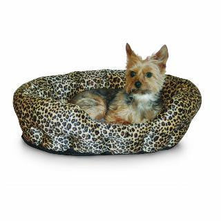 K&H Self-Warming Nuzzle Nest 19" Brown Leopard