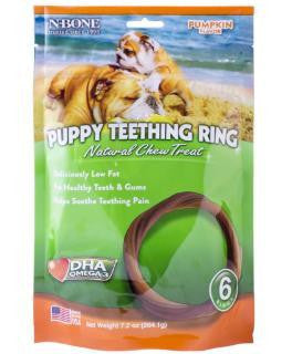 N-Bone Puppy Teething Ring Pumpkin Flavor 6 Pack