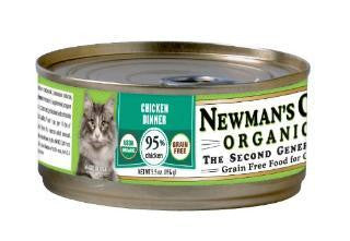 Newman's Own USDA Organic 95% Chicken Grain-Free Dinner For Cats 24-5.5 oz.