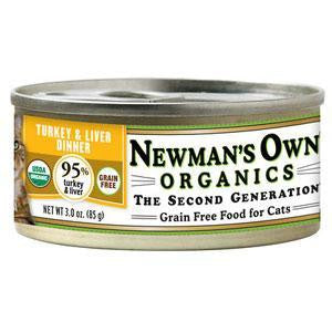 Newman's Own USDA Organic 95% Turkey & Liver Grain-Free Dinner For Cats 24-5.5 oz.