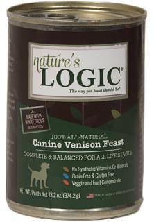 Nature's Logic Natural Venison Canned Dinner Fare Canine Formula 12-13.2 oz.