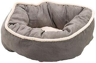 Ethical Sleep Zone 18" Gray Oval Shearling Cuddler Bed