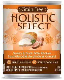 Holistic Select Grain Free Turkey &amp; Duck Pete Recipe 12-13 oz.