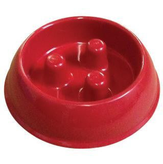 QT Dog Brake-Fast Bowl Small Swirl Red