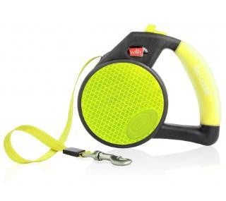 Wigzi Reflective Gel Leash-Retractable Yellow Large 16ft Up to 110 lbs