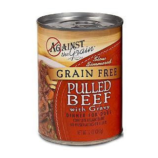 Evanger's Against The Grain Hand Pulled Beef - Dog Food - 12-12 oz.