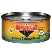 Evanger's Organic Braised Chicken Cat Food, 24-5.5 oz.