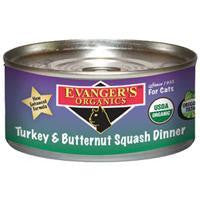 Evanger's Organic Turkey-Butternut Squash Cat Food, 24-5.5 oz.