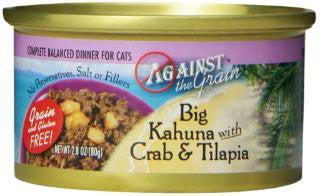 Evanger's Against The Grain Big Kahuna w-Crab & Tilapia Cat Food 24-2.8 oz.