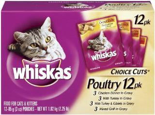 Mars Whiskas Choice Cuts Poultry Variety 4-12-3Z Cans