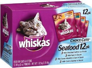 Mars Whiskas Choice Cuts Seafood Variety 4-12-3Oz Cans