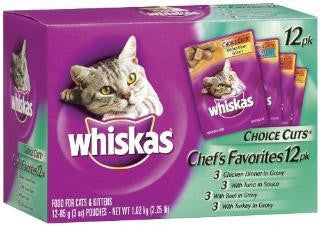 Mars Whiskas Choice Cuts Chef Variety 2-24-3Oz Cans