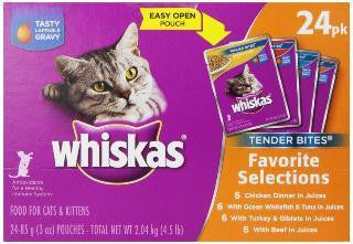 Mars Whiskas Tender Bite Variety Pouches 4-12-3Oz