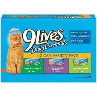 Demonte 9 Lives Dinner Variety Pack 1-12-5.5 oz.