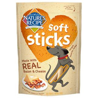 Nature's Recipe Soft Sticks Dog Treats Made With Real Bacon & Cheese, 10-5Z