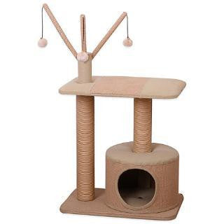 Petpals Tan Paper Rope Condo W-Multi Teasers