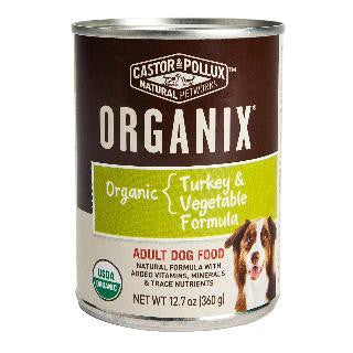 Castor & Pollux Organix Turkey & Vegetable Dog 12-12.7 oz.