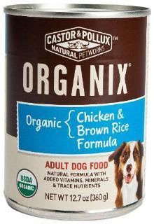 Castor &amp; Pollux Organix Chicken &amp; Rice Dog 12-12.7 oz.