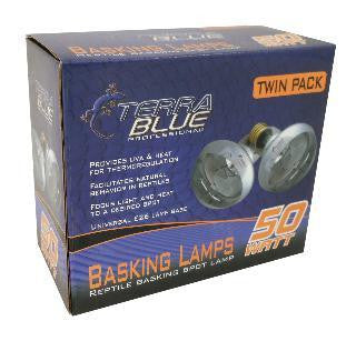 TerraBlue Basking Spot Lamp 50w Twin Pack