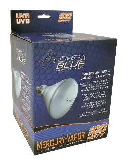 TerraBlue Mercury Vapor UV-Heat Bulb 100w Combo Pack