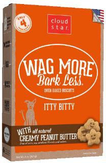 Wag More Bark Lesse Original Itty Bitty Oven Baked Treats with Creamy Peanut Butter 8Z