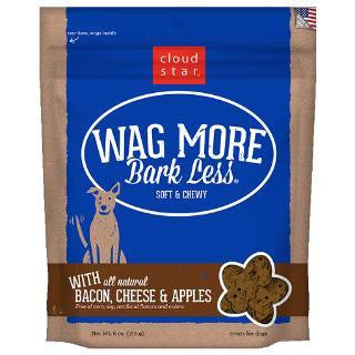 Wag More Bark Lesse Original Soft & Chewy Treats with Bacon, Cheese & Apples 6Z