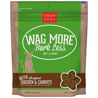 Wag More Bark Lesse Original Soft & Chewy Treats with Chicken & Carrots 6Z