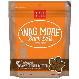 Wag More Bark Lesse Original Soft & Chewy Treats with Creamy Peanut Butter 6Z