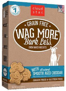 Wag More Bark Lesse Grain Free Oven Baked Treats with Smooth Aged Cheddar 14Z