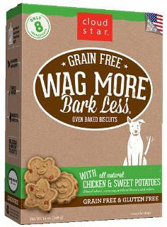 Wag More Bark Lesse Grain Free Oven Baked Treats with Chicken and Sweet Potatoes 14Z