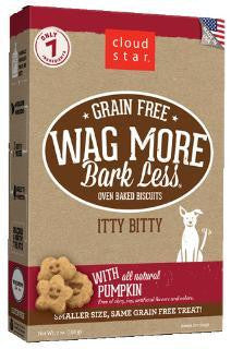 Wag More Bark Lesse Grain Free Itty Bitty Oven Baked Treats with Pumpkin 7Z