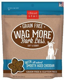 Wag More Bark Lesse Grain Free Soft & Chewy Treats with Smooth Aged Cheddar 5Z