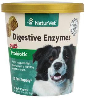 NaturVet Digestive Enzymes Plus Probiotics Soft Chew 70 ct.