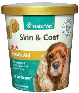 NaturVet Skin & Coat Plus Breath Aid Soft Chew 70 ct.