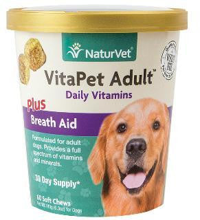 NaturVet Vita Adult+ Breath Aid Soft Chew 60CT