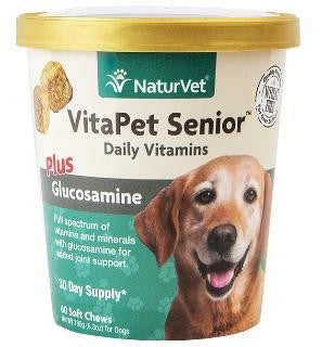 NaturVet Vita Pet Senior Plus Glucosamine Soft Chew 60 ct.