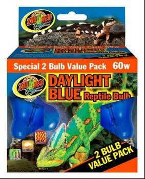 ZooMed 60 Watt Daylight Blue Includes Reptile Bulb 2 Pk